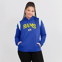 Sweat à capuche Performance Stack Sideline des Los Angeles Rams Nike Royal pour Femme