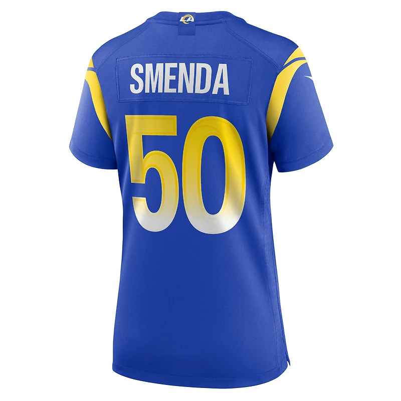 Maillot de match à domicile Nike Ryan Smenda Royal Los Angeles Rams pour femme