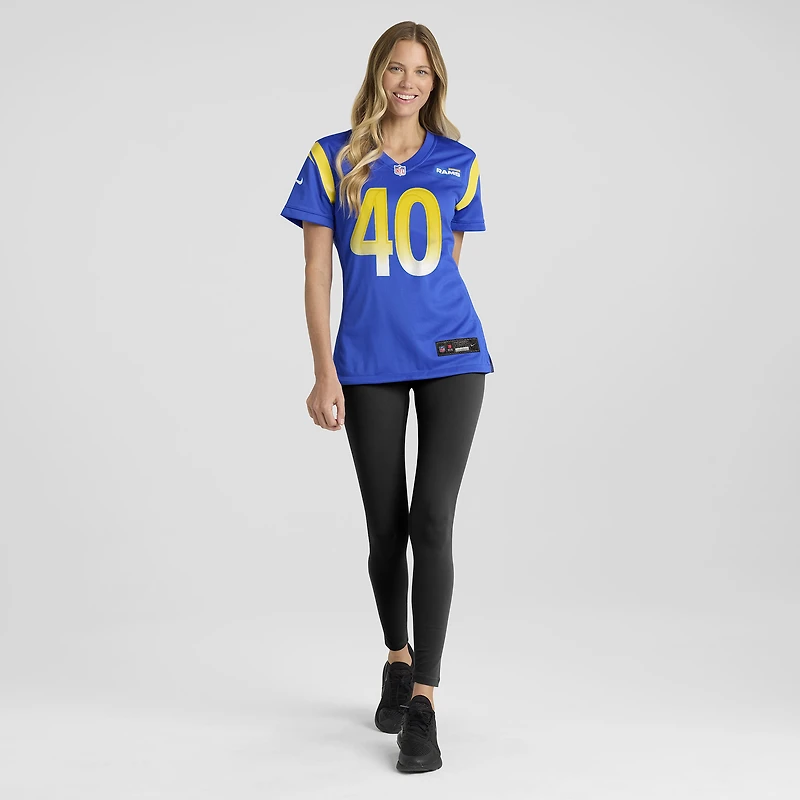 Maillot Nike Tony Fields Royal Los Angeles Rams Team Game pour femme