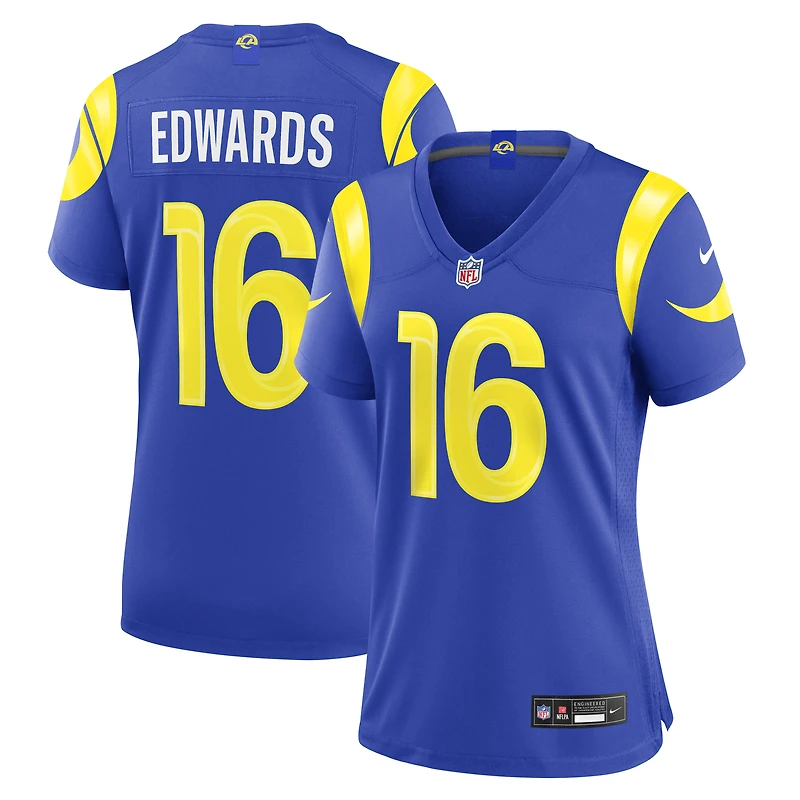 Women's Nike Tru Edwards Royal Los Angeles Rams Team Game Jersey