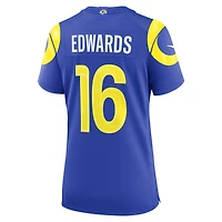 Maillot de match Nike Tru Edwards Royal pour femmes, Los Angeles Rams