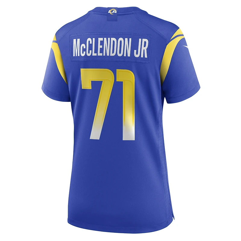 Maillot de match d'équipe Nike Warren McClendon Jr. Royal Los Angeles Rams pour femme