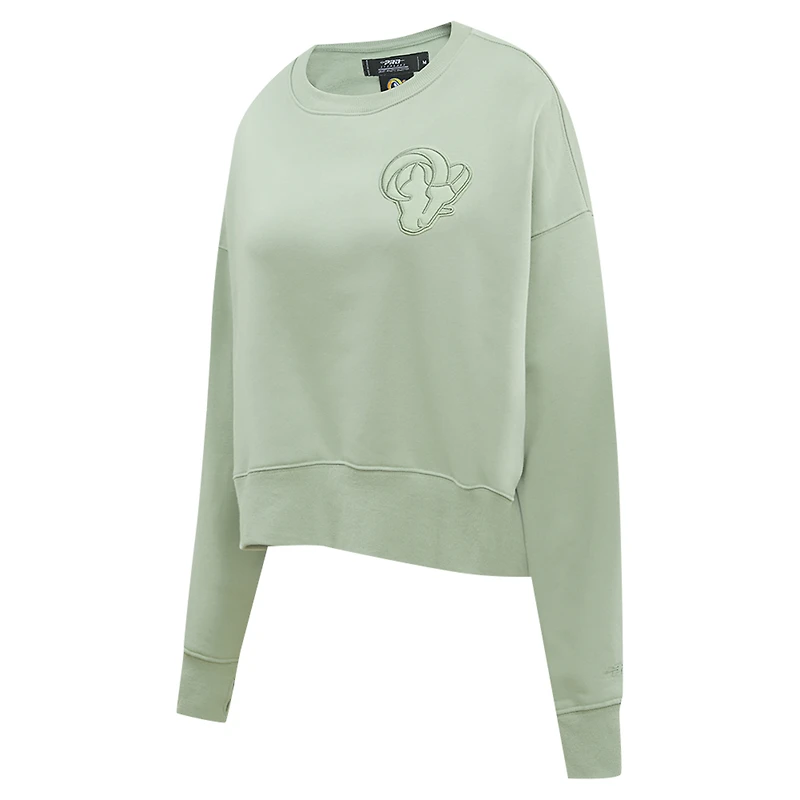 Sweat-shirt oversize court neutre vert clair Pro Standard pour femme des Los Angeles Rams