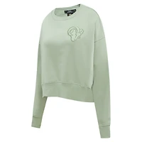 Sweat-shirt oversize court neutre vert clair Pro Standard pour femme des Los Angeles Rams
