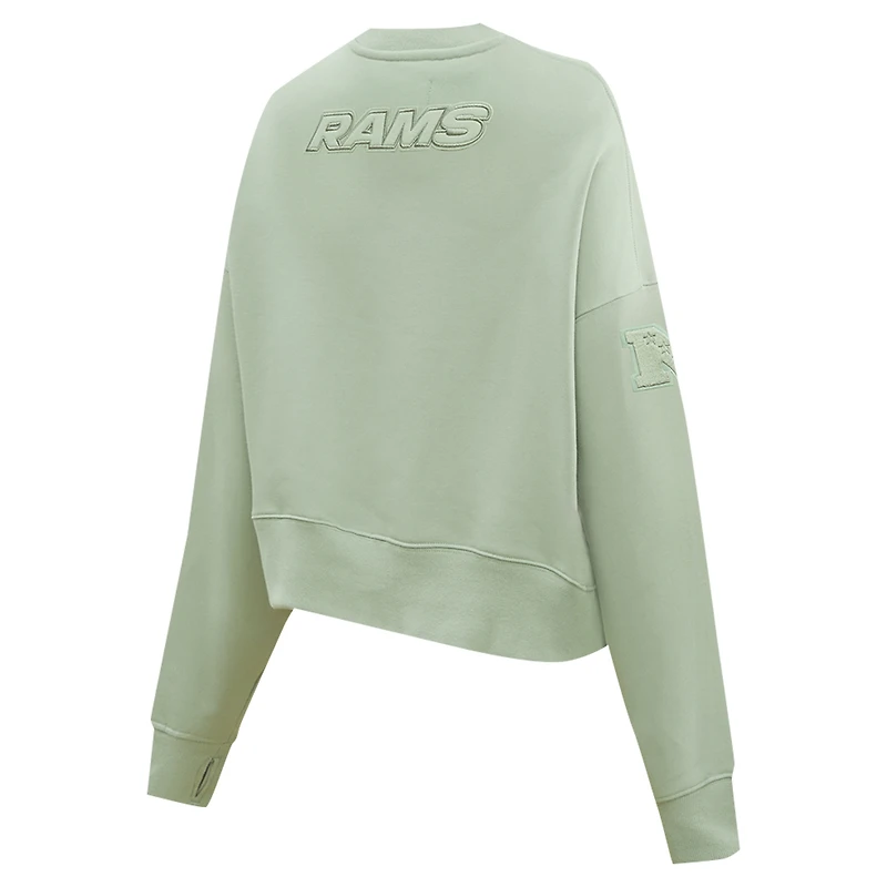 Sweat-shirt oversize court neutre vert clair Pro Standard pour femme des Los Angeles Rams