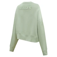 Sweat-shirt oversize court neutre vert clair Pro Standard pour femme des Los Angeles Rams