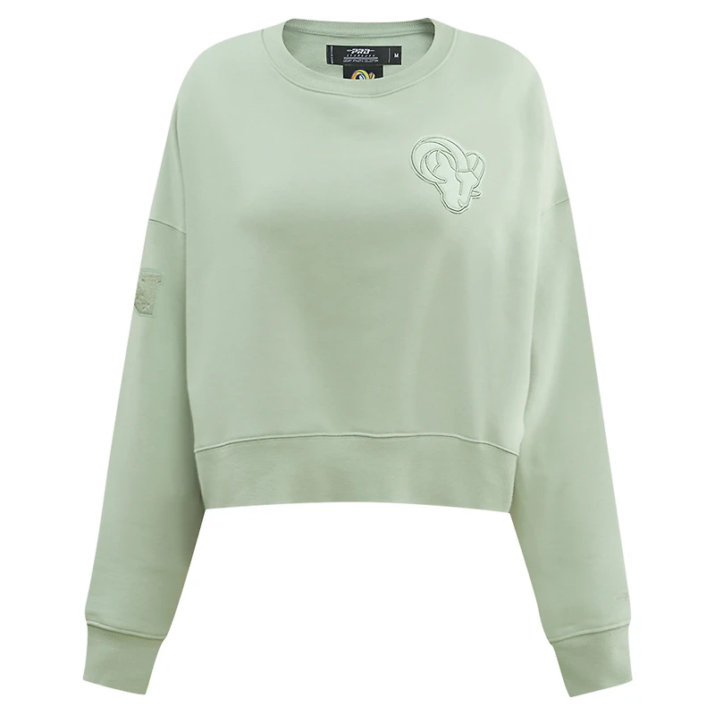 Sweat-shirt oversize court neutre vert clair Pro Standard pour femme des Los Angeles Rams