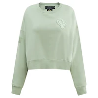 Sweat-shirt oversize court neutre vert clair Pro Standard pour femme des Los Angeles Rams
