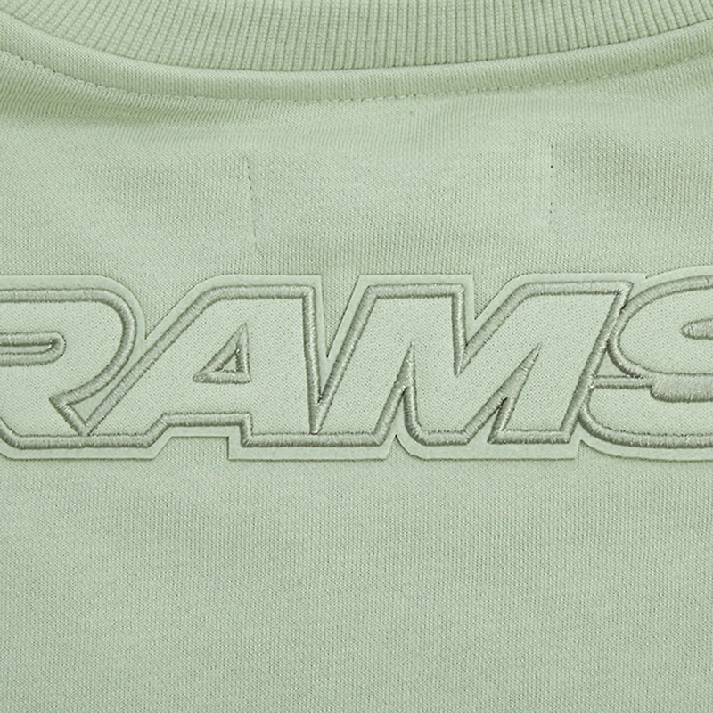 Sweat-shirt oversize court neutre vert clair Pro Standard pour femme des Los Angeles Rams