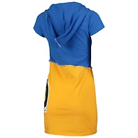 Refried Apparel - Robe courte à capuche durable Los Angeles Rams Royal/Doré pour femme