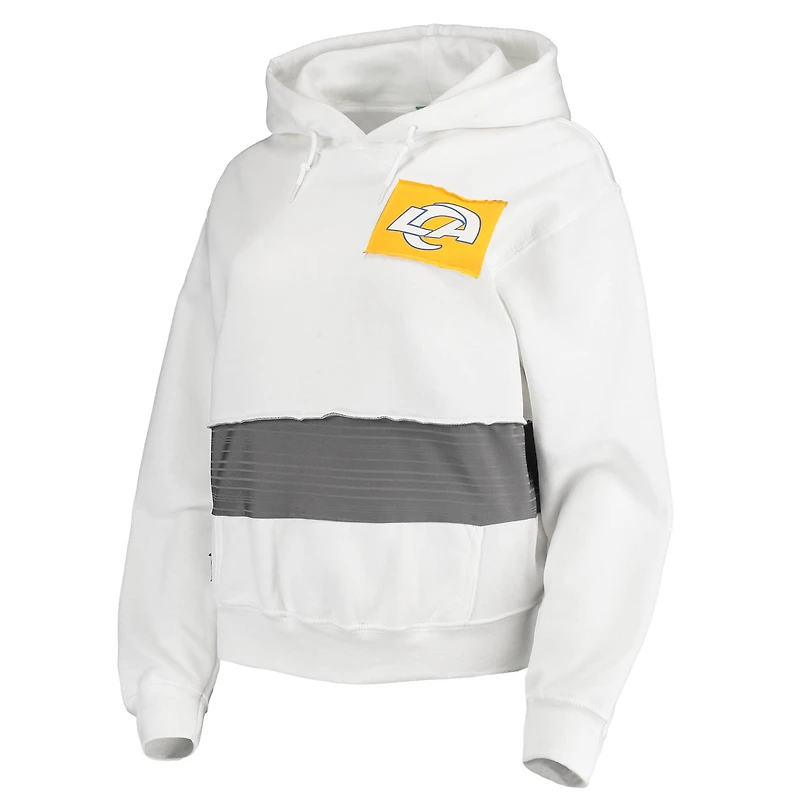 Chandail à Vêtements blanc Los Angeles Rams pour femmes Refried Apparel Crop Sustainable Dolman