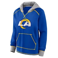 Sweat à capuche col en V polaire Boom pour femme des Royal Los Angeles Rams