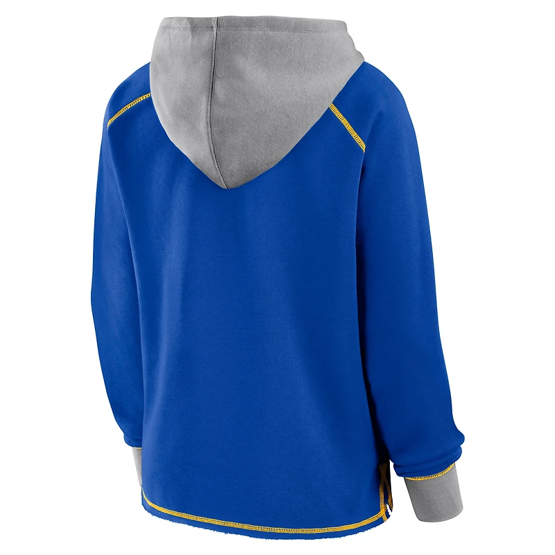 Sweat à capuche col en V polaire Boom pour femme des Royal Los Angeles Rams