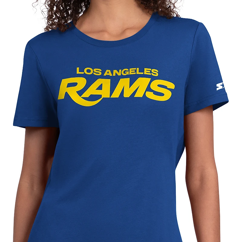 T-shirt Starter Royal pour femmes, Los Angeles Rams Endzone