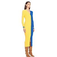 Robe pull boutonnée en tricot STAUD Gold/Royal Los Angeles Rams Shoko pour femmes