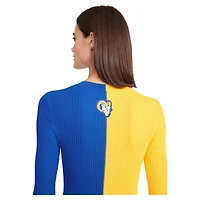 Robe pull boutonnée en tricot STAUD Gold/Royal Los Angeles Rams Shoko pour femmes