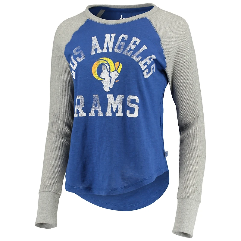 T-shirt à manches longues léger raglan Touch Royal Los Angeles Rams pour femme