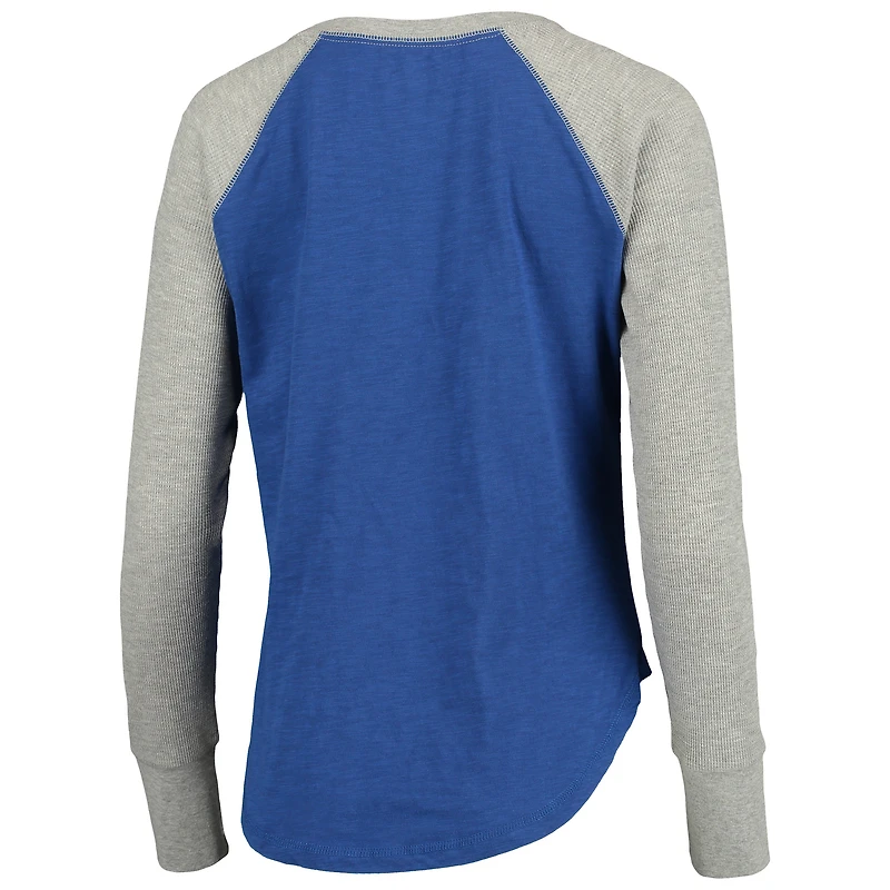 T-shirt à manches longues léger raglan Touch Royal Los Angeles Rams pour femme