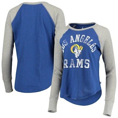 T-shirt à manches longues léger raglan Touch Royal Los Angeles Rams pour femme