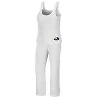 Women's WEAR by Erin Andrews Cream Los Angeles Rams Cosy Scoop Neck Tank Top & Pants Sleep Set