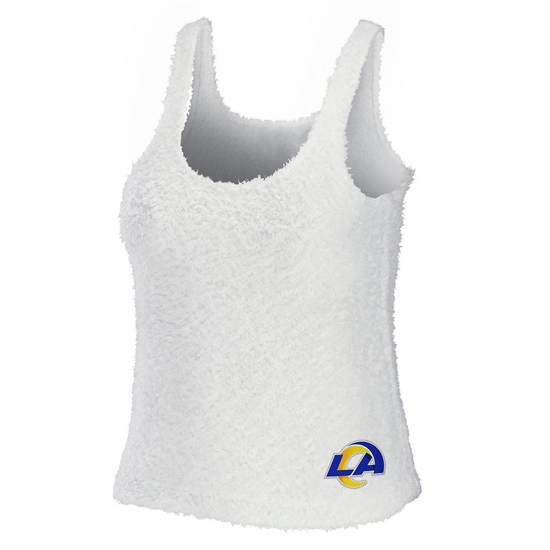 Women's WEAR by Erin Andrews Cream Los Angeles Rams Cosy Scoop Neck Tank Top & Pants Sleep Set