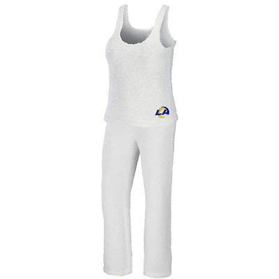 Women's WEAR by Erin Andrews Cream Los Angeles Rams Cosy Scoop Neck Tank Top & Pants Sleep Set