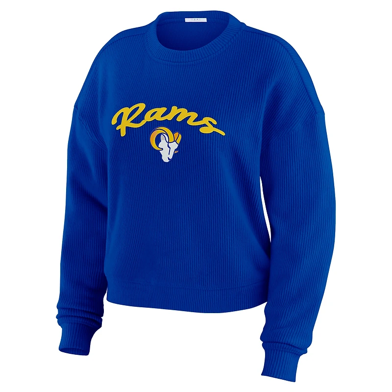 Ensemble de détente pour femme WEAR by Erin Andrews composé d'un t-shirt à manches longues et pantalon en tricot tri-blend Los Angeles Rams couleur crème