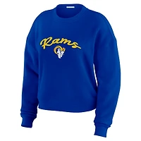 Ensemble de détente pour femme WEAR by Erin Andrews composé d'un t-shirt à manches longues et pantalon en tricot tri-blend Los Angeles Rams couleur crème