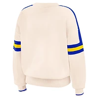 Pull à rayures crème Los Angeles Rams pour femme WEAR by Erin Andrews