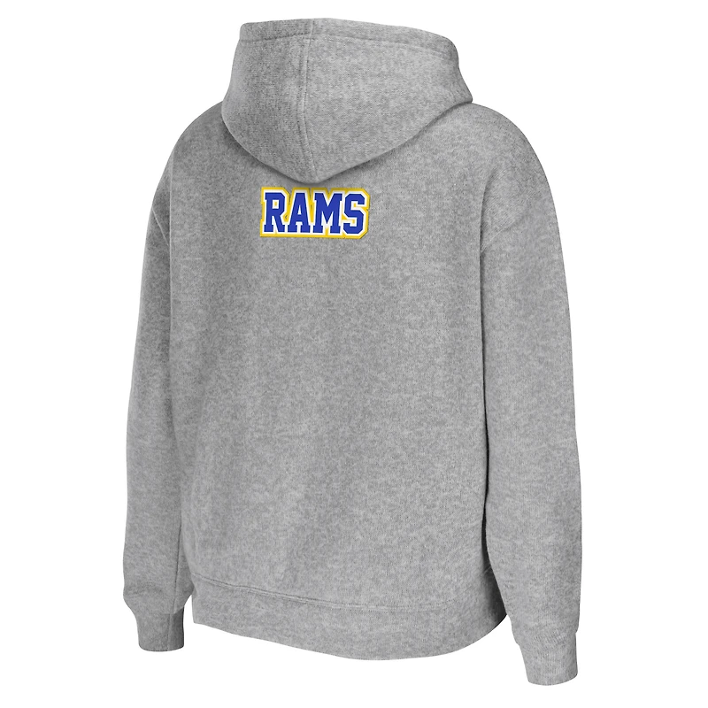 Sweat à capuche zippé gris chiné pour femme WEAR by Erin Andrews de l'équipe des Los Angeles Rams