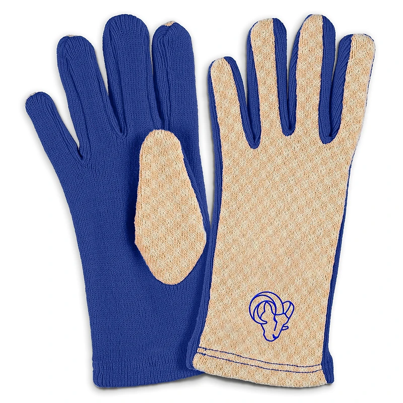 Women's WEAR by Erin Andrews Los Angeles Rams Tonal Microcheck Scarf & Glove Set