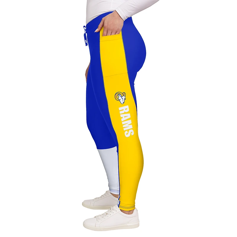 Leggings à blocs de couleurs Royal/Gold Los Angeles Rams pour femme WEAR by Erin Andrews