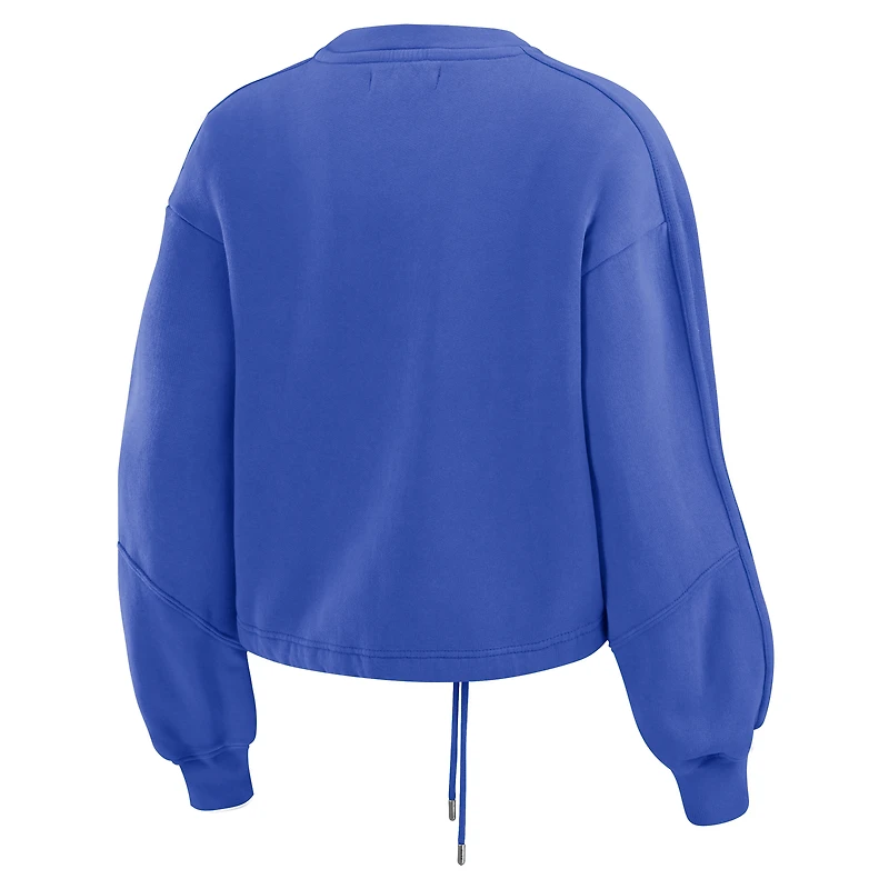 Ensemble de détente pour femme WEAR by Erin Andrews Royal Los Angeles Rams en polaire délavée avec t-shirt à manches longues et short