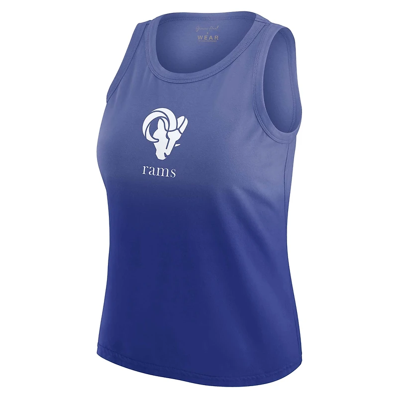 Women's WEAR by Erin Andrews x Gracie Hunt Royal Los Angeles Rams Ombre Tank Top