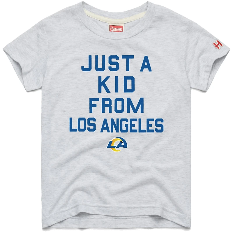 T-shirt gris Just a Kid Tri-Blend hommage aux jeunes des Los Angeles Rams