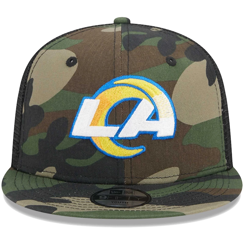 Youth New Era Camo Los Angeles Rams  Main Trucker 9FIFTY Snapback Hat