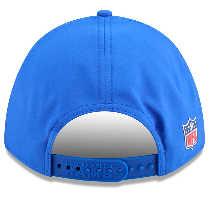 Casquette ajustable 9FORTY New Era Royal Los Angeles Rams 2025 Sideline pour jeune