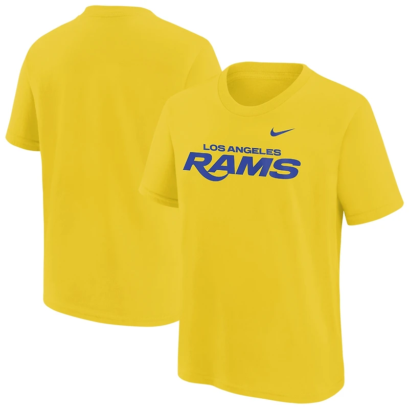 Youth Nike Gold Los Angeles Rams Wordmark T-Shirt