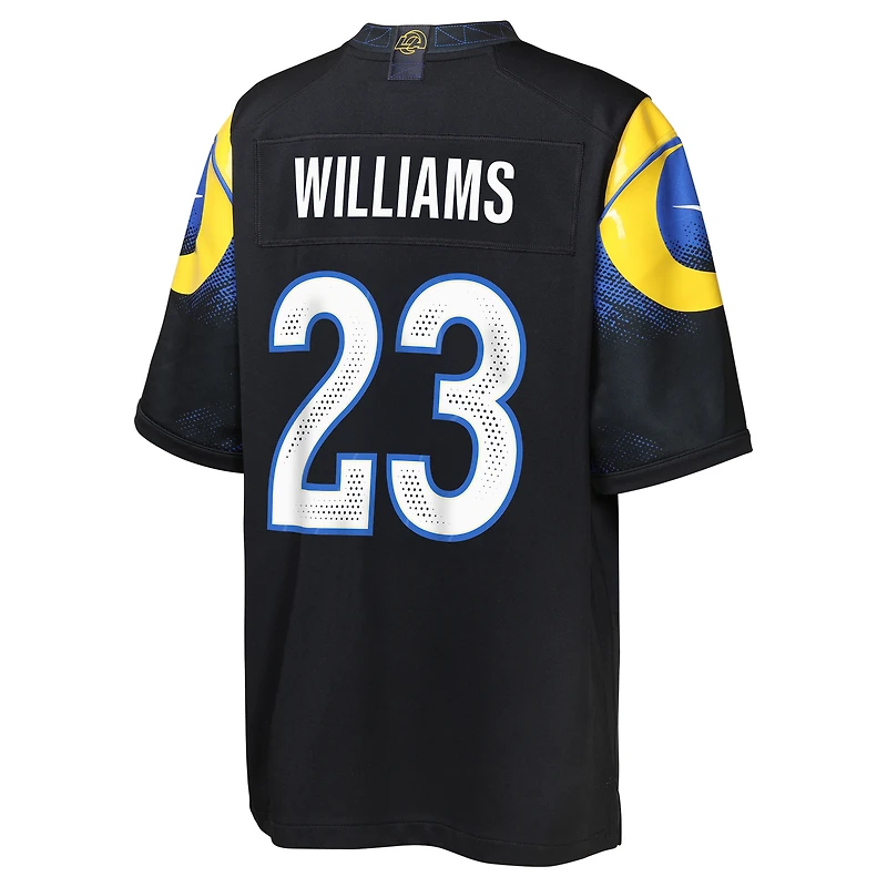 Maillot Nike Kyren Williams bleu nuit pour jeune des Los Angeles Rams, collection Rivalries 2025