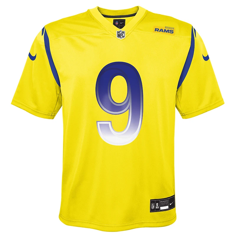 Maillot de jeu inversé Nike Matthew Stafford doré pour jeunes des Rams Los Angeles
