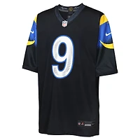 Maillot Nike Matthew Stafford bleu nuit pour jeune des Los Angeles Rams, collection Rivalries 2025