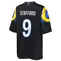 Maillot Nike Matthew Stafford bleu nuit pour jeune des Los Angeles Rams, collection Rivalries 2025