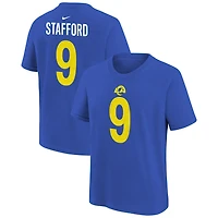 T-shirt Nike pour enfant Matthew Stafford Royal Los Angeles Rams, nom et numéro du joueur
