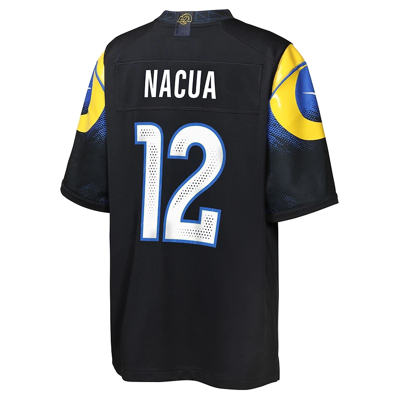 Maillot Nike Puka Nacua bleu nuit pour jeune des Los Angeles Rams 2025 Rivalries Collection Game