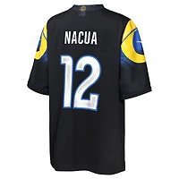 Maillot Nike Puka Nacua bleu nuit pour jeune des Los Angeles Rams 2025 Rivalries Collection Game