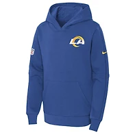 Youth Nike Royal Los Angeles Rams 2023 Sideline Club Fleece Pullover Hoodie
