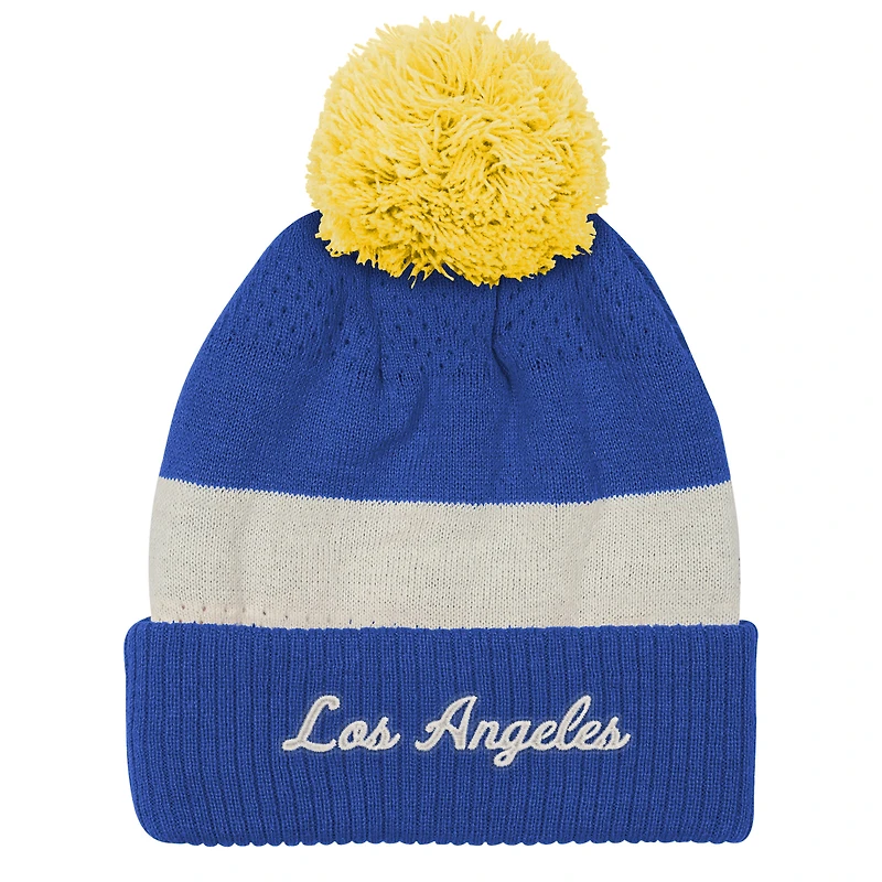 Bonnet en tricot à revers et pompon pour jeunes Royal Los Angeles Rams
