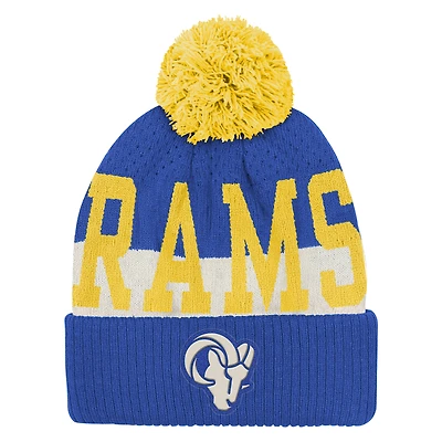 Bonnet en tricot à revers et pompon pour jeunes Royal Los Angeles Rams