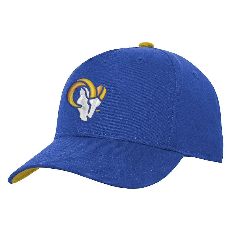 Youth Outerstuff Royal Los Angeles Rams Team Pre-Curved Adjustable Hat
