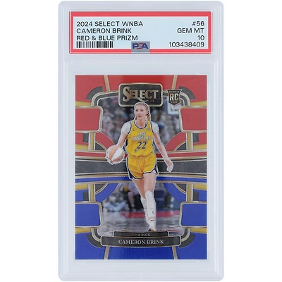 Cameron Brink Los Angeles Sparks 2024 Panini Select WNBA Red & Blue Prizm #56 #116/399 PSA Authenticated 10 Rookie Card